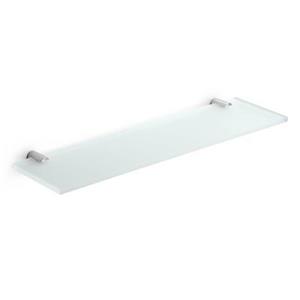 WS Bath Collections Picola 4.5-in x 31.2-in x 0.3-in Frosted Glass Bathroom Shelf With Chrome Supports