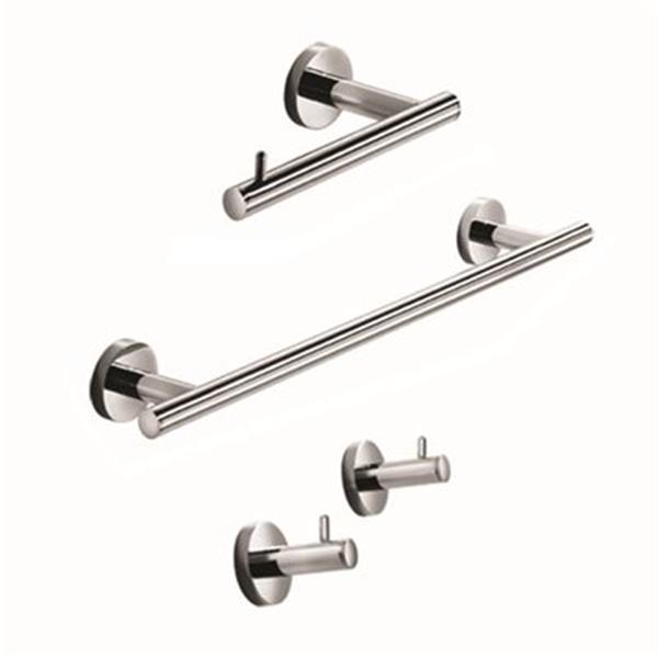 WS Bath Collections Spritz Glue Chrome Self-Adhesive Bathroom Accessory Set