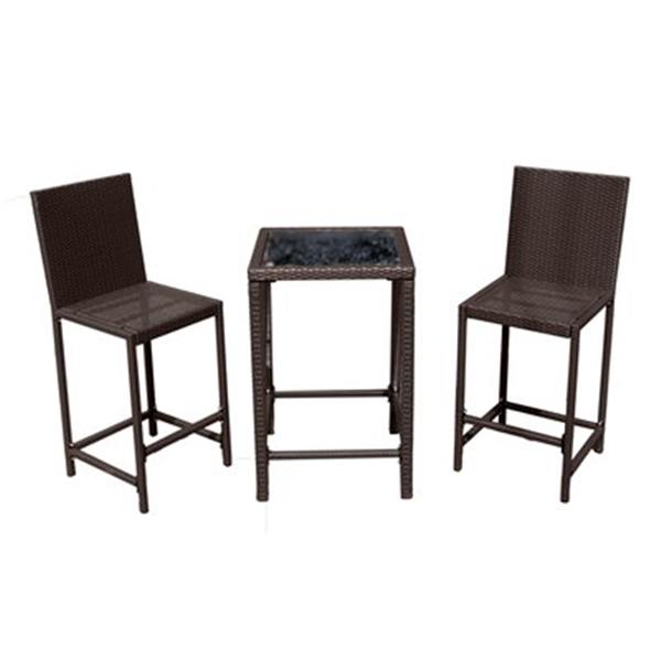 Az Patio Heaters 3 Piece Bar Height, Outdoor Wicker Bar Height Table And Chairs
