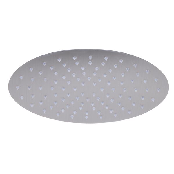 ALFI brand 12-in Solid Brushed Stainless Steel Oval Ultra Thin Rain Shower Head