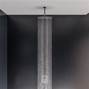 ALFI brand 12-in Solid Brushed Stainless Steel Oval Ultra Thin Rain Shower Head