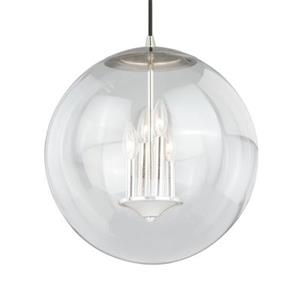 Cascadia 630 Series 4-Light Nickel Mid-Century Modern Globe Pendant Light