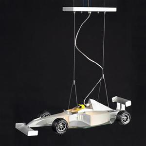 Design Living 9.8-in x 17.8-in Silver Race Car Kids Ceiling Light