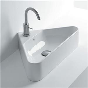 WS Bath Collections Vessel 16.5-in x 16.5-in Ceramic White Bathroom Sink