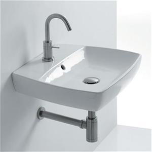WS Bath Collections 23.6-in x 16.9-in White Wall Mounted Bathroom Sink