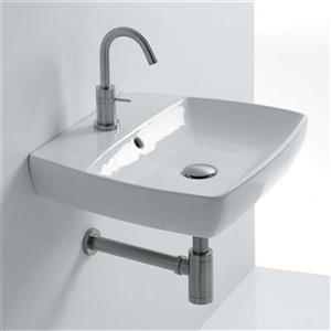 WS Bath Collections 23.6-in x 16.9-in White Wall Mounted Bathroom Sink