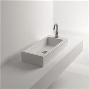 WS Bath Collections Whitestone Ceramic White Wall Mounted / VesselBathroom Sink