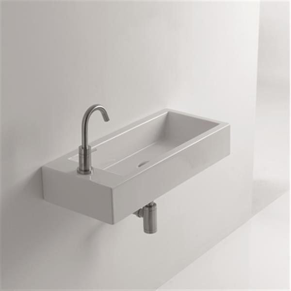 WS Bath Collections Whitestone 27.6-in x 11.8-in Wall Mounted / Vessel Bathroom Sink