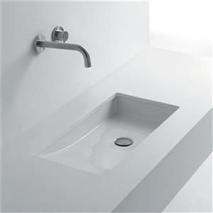 WS Bath Collections Whitestone 26.8-in x 14.6-in Rectangle Undermount Bathroom Sink