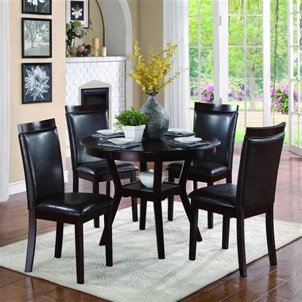 dark brown 5 piece dining set