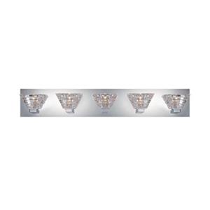 Eurofase Zilli Chrome 5-Light Bathroom Vanity Light