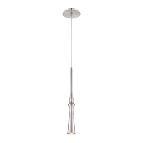 Eurofase Cani Collection 2.25-in x 18-in Satin Nickel Cone Mini Pendant Light