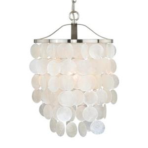 Cascadia Elsa 1-Light 10.5-in Nickel Capiz Shell Waterfall Pendant Light