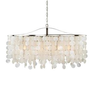 Cascadia Elsa 36-in Nickel Capiz Shell Chandelier Island Pendant Light