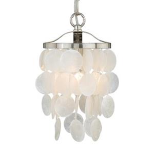Cascadia Elsa 5-in Nickel Coastal Capiz Shell Mini Pendant Light