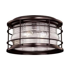 Cascadia Hyannis 12-5/8-in Bronze Coastal Outdoor Flush Mount Ceiling Light