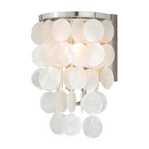 Cascadia Elsa 1-Light Nickel Capiz Shell Coastal Bathroom Wall Light