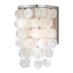 Cascadia Elsa 1-Light Nickel Capiz Shell Coastal Bathroom Wall Light