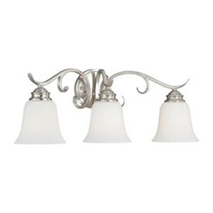 Cascadia Hartford 3-Light Nickel Bathroom Vanity Fixture