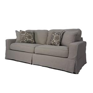 Sunset Trading Americana Gray Slipcover for Box Cushion, Track Arm Sofa