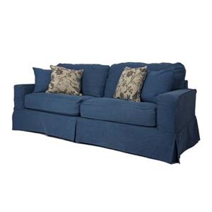 Sunset Trading Americana Blue Slipcover for Box Cushion, Track Arm Sofa