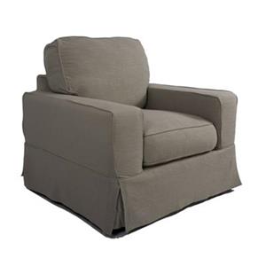 Sunset Trading Americana Gray Slipcover for Box Cushion, Track Arm Chair