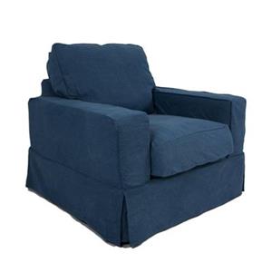 Sunset Trading Americana Blue Slipcover for Box Cushion, Track Arm Chair