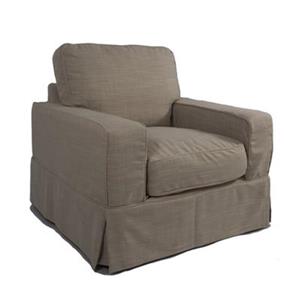Sunset Trading Americana Tan Linen Slipcover for Box Cushion, Track Arm Chair