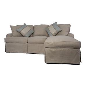 Sunset Trading Horizon Tan Linen Slipcover for T-Cushion Sofa with Chaise