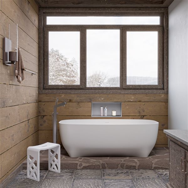 ALFI brand 38.50-in Brushed Nickel Floor Mounted Tub Filler with  Hand Shower