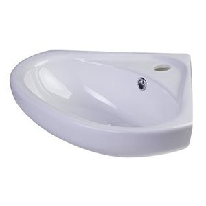 ALFI Brand 20.00-in x 18.50-in White Porcelain Quater-Circle Corner Wall Mounted Sink