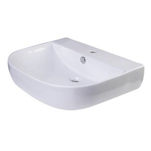 ALFI Brand 23.62-in x 13.75-in White Porcelain Semi-Circle Wall Mounted Sink