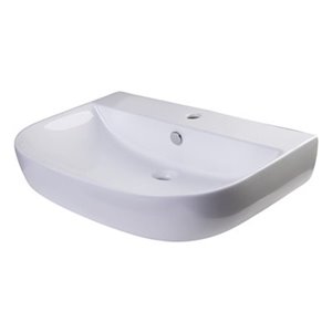 ALFI brand 27.50-in x 13.75-in White Porcelain Semi-Circle Wall Mounted Sink
