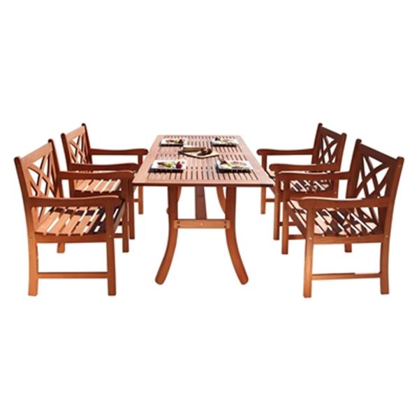 Vifah Malibu Outdoor Eco-Friendly 5-Piece Wood Dining Set V189SET1 | RONA