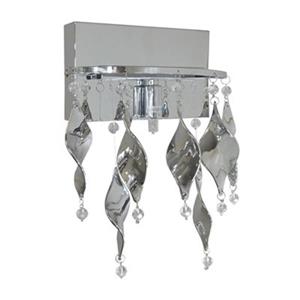 Amlite Lighting Tiara Chrome 1-Light Bathroom Wall Sconce