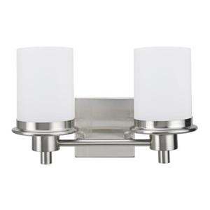 Amlite Lighting Williamsberg Brushed Nickel 2-Light Bathroom Vanity Light