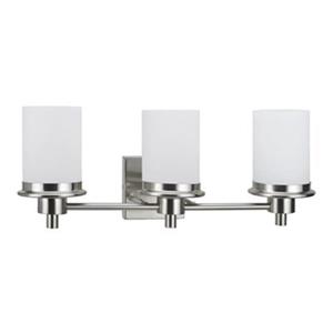 Amlite Lighting Williamsberg Brushed Nickel 3-Light Bathroom Vanity Light
