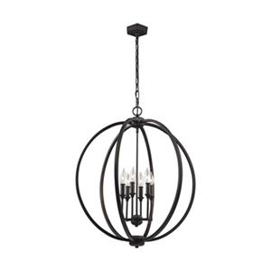 Feiss Corinne Collection 24.5-in x 27.87-in Oil-Rubbed Bronze Cage 6-Light Pendant Light