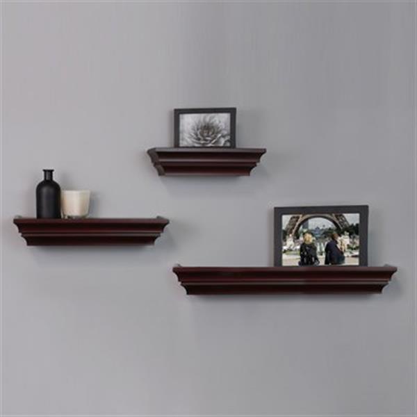 Kiera Grace Madison Espresso Wall Shelves (Set of 3)