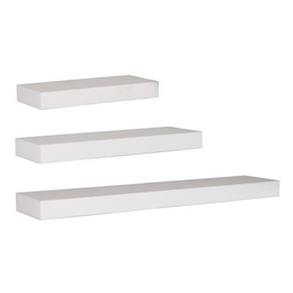 Kiera Grace Maine White Wall Shelves, Large White Lacquer Wall Shelves