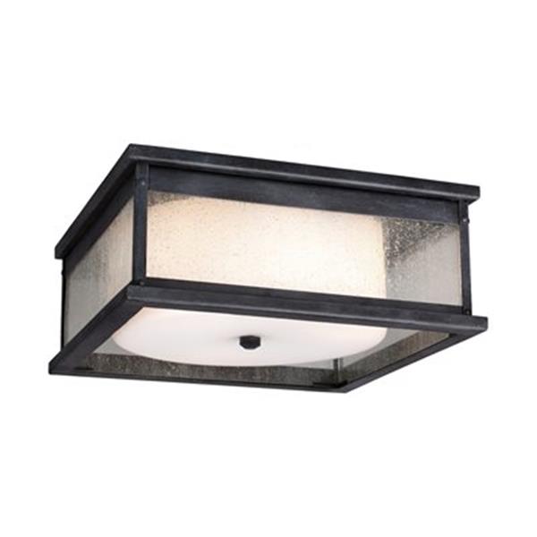 Generation Lighting Pediment Grey 2-Light Outdoor Close to Ceiling Light