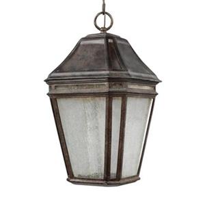 Feiss Londontowne Collection 9.75-in x 17.25-in Weathered Chestnut Lantern LED Pendant Light