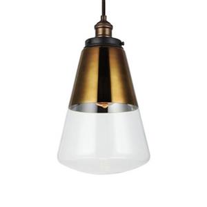 Feiss Waveform Collection 9.75-in x 17-in Brass Bell Mini Pendant Light