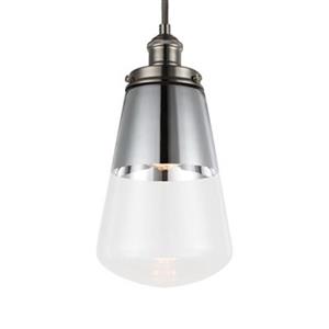Feiss Waveform Collection 7.37-in x 14.5-in Polished Nickel Bell Mini Pendant Light