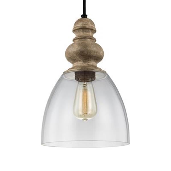 Generation Lighting Matrimonio Collection 9-in x 13.75-in Dark Weathered Zinc Bell Mini Pendant Light