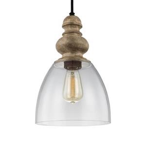 Generation Lighting Matrimonio Collection 9-in x 13.75-in Dark Weathered Zinc Bell Mini Pendant Light