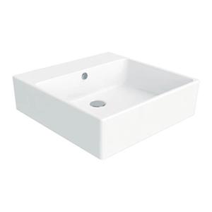 WS Bath Collections Simple 19.70-in x 19.70-in White Ceramic Square Wall Mount/Vessel Sink