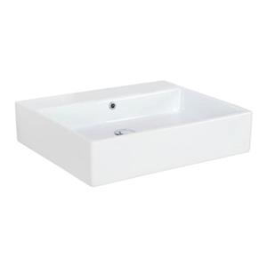 WS Bath Collections Simple 23.60-in x 19.70-in White Ceramic Rectangular Wall Mount/Vessel Sink