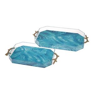 IMAX Worldwide Serene Acrylic/Synthetic Resin Tray (Set of 2)