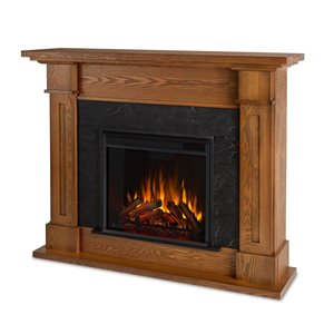 Real Flame Kipling 41.5-in x 53.50-in Brown Electric Fireplace